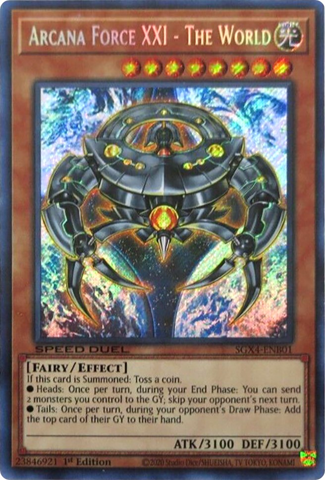 Arcana Force XXI - The World (Secret Rare) - Speed Duel GX: Midterm ...