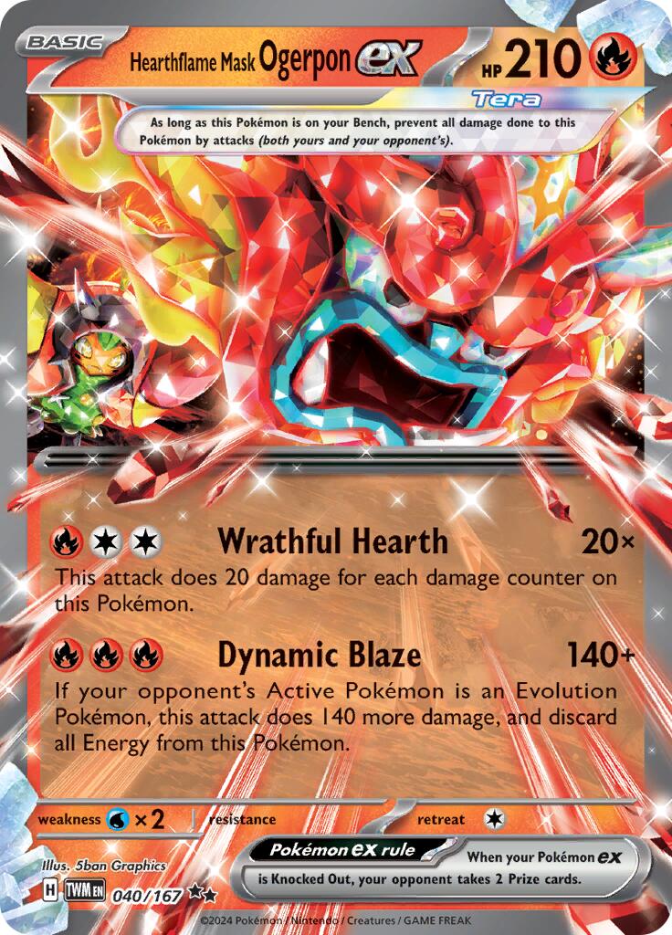 Hearthflame Mask Ogerpon Ex - 040/167 - SV06: Twilight Masquerade - Pokemon