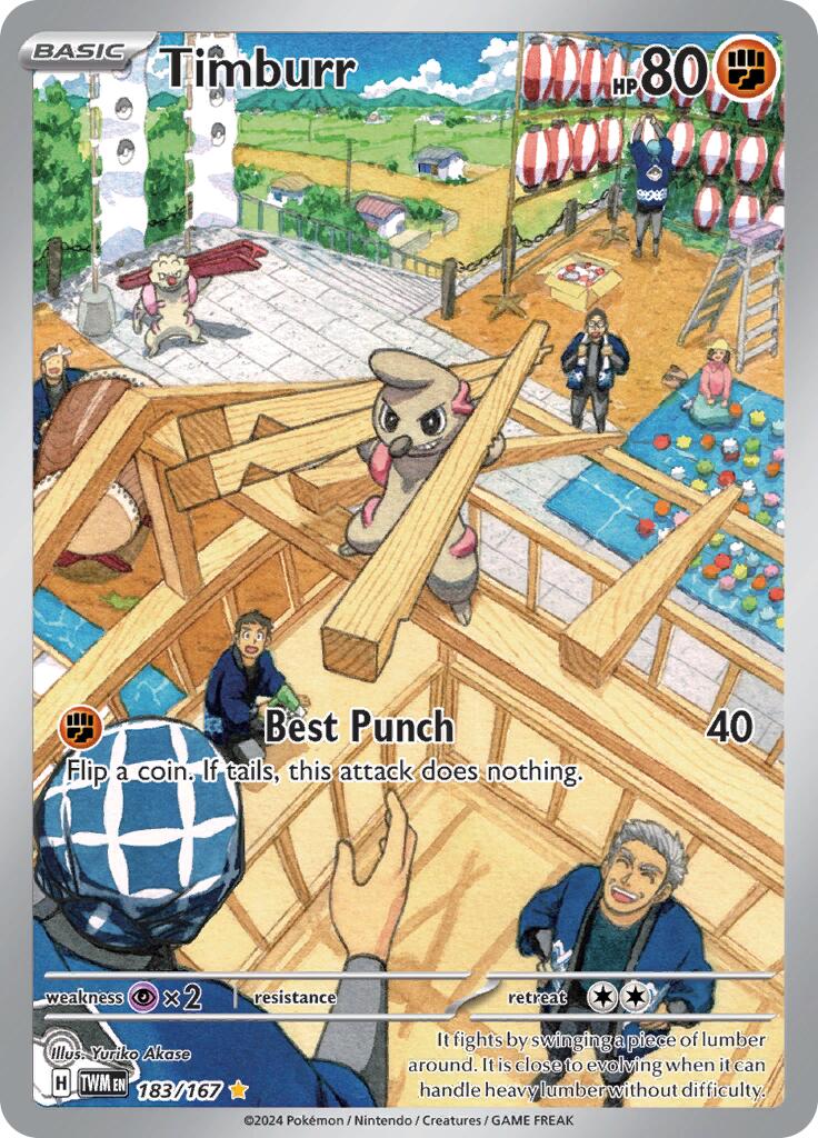 Pokemon - Timburr - 183/167 - SV06: Twilight Masquerade - Holo