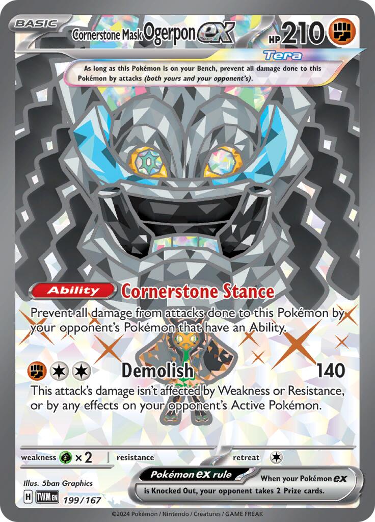 Cornerstone Mask Ogerpon ex - 199/167 - SV06: Twilight Masquerade - Pokemon