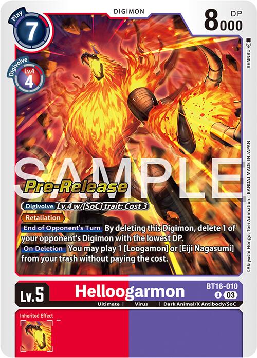 Helloogarmon - Beginning Observer Pre-Release Cards - Digimon Card Game