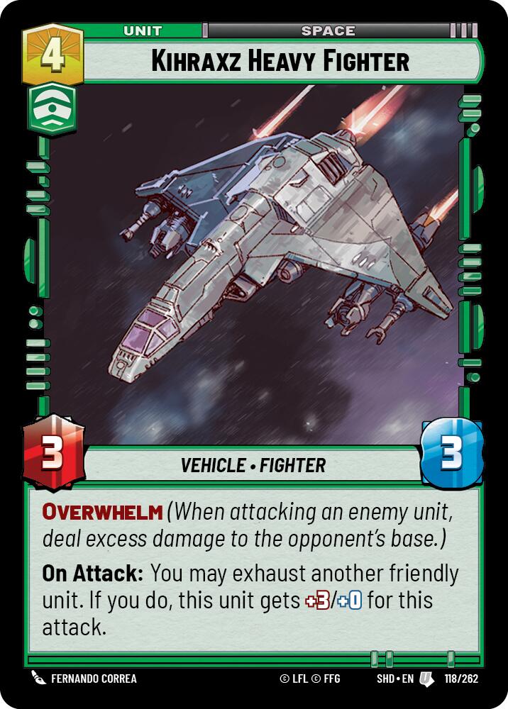 Kihraxz Heavy Fighter - Shadows of the Galaxy - Star Wars: Unlimited