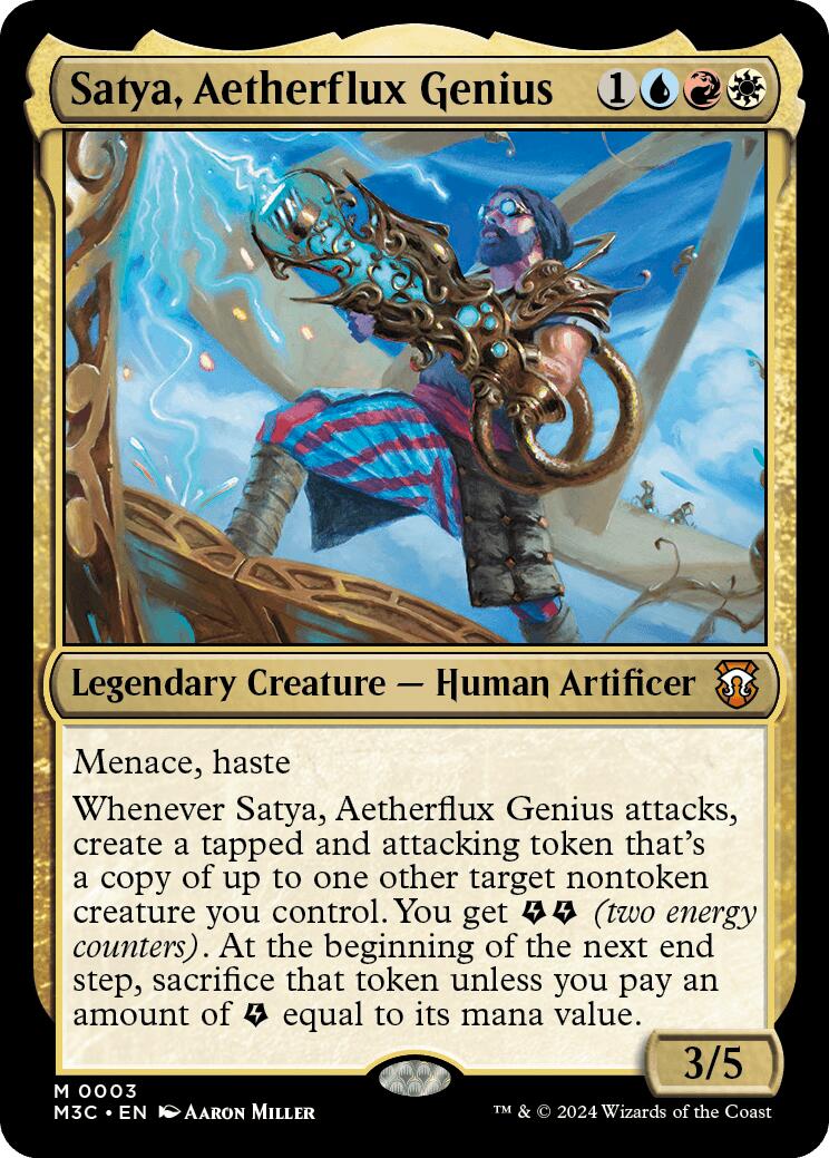 Satya, Aetherflux Genius Commander Modern Horizons 3 Magic The Gathering