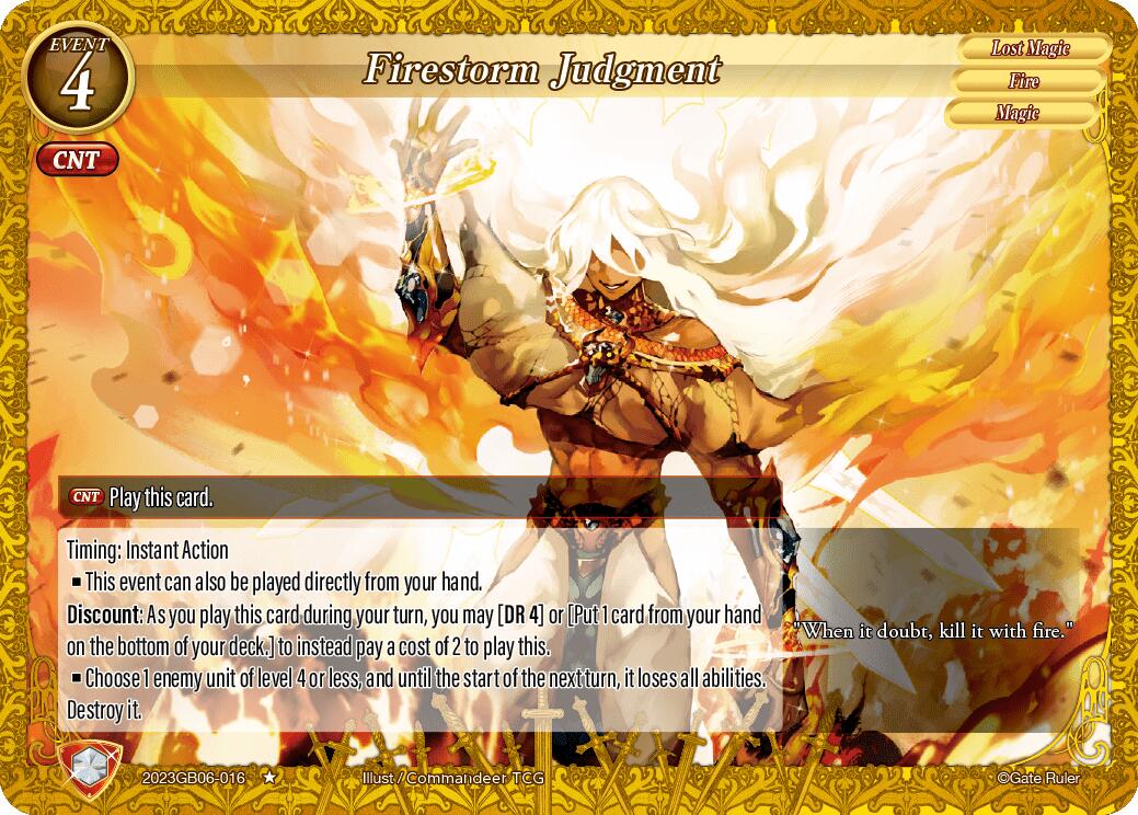 Firestorm Judgment - The Demonic & the Divine - Gate Ruler