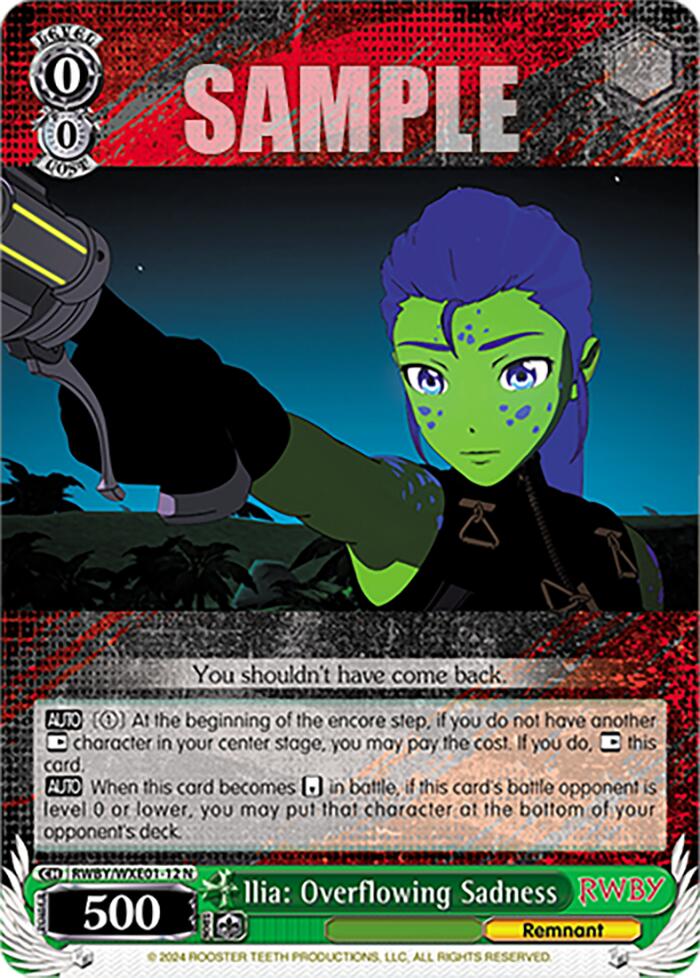 Ilia: Overflowing Sadness - RWBY Premium Booster - Weiss Schwarz