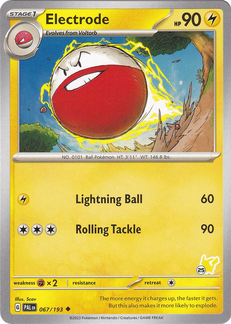 Electrode - Pikachu 25 card artwork