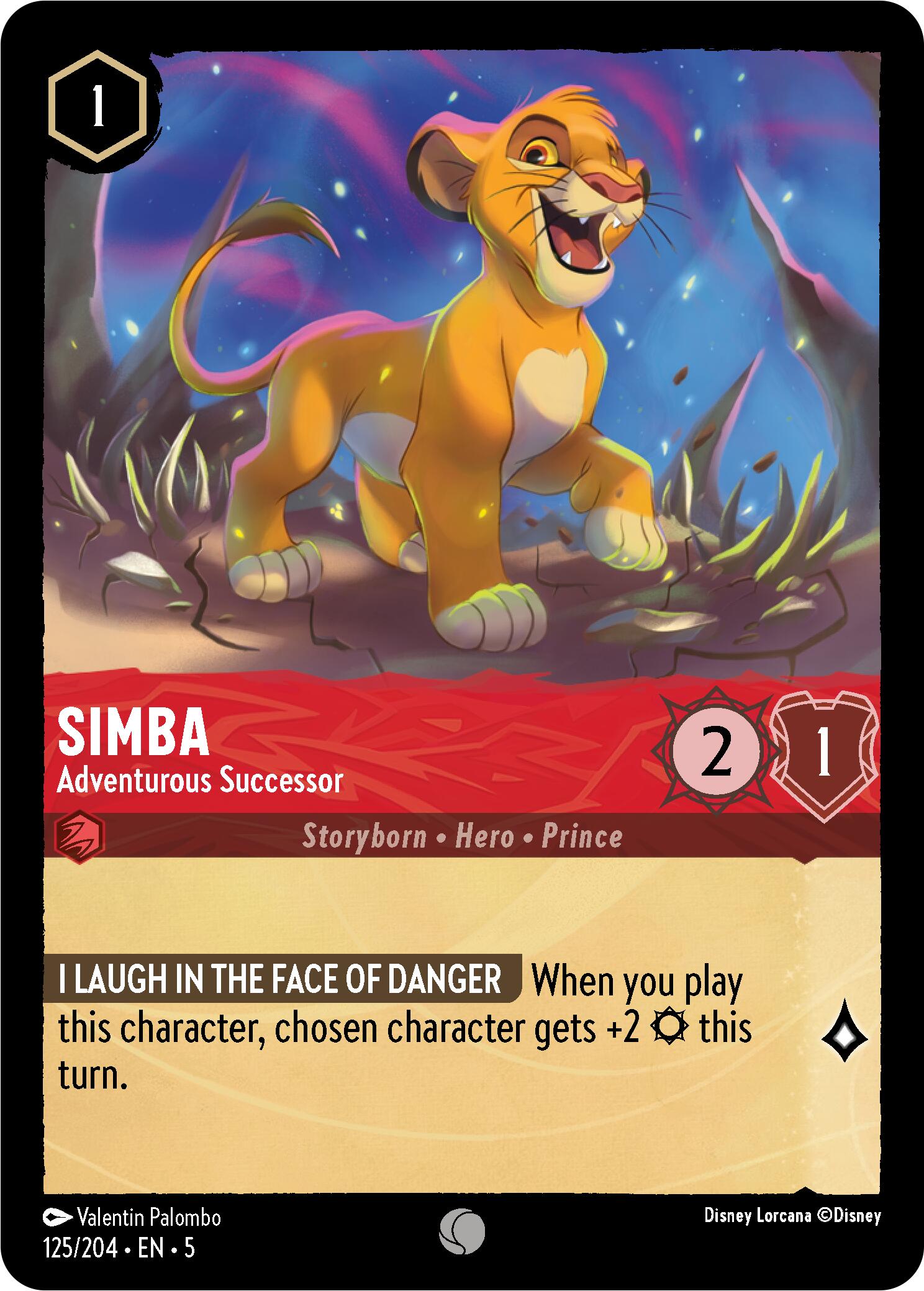 Simba - Adventurous Successor - Shimmering Skies - Disney Lorcana