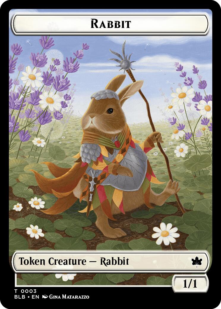 Rabbit // Flowerfoot Swordmaster Double-Sided Token - Bloomburrow ...