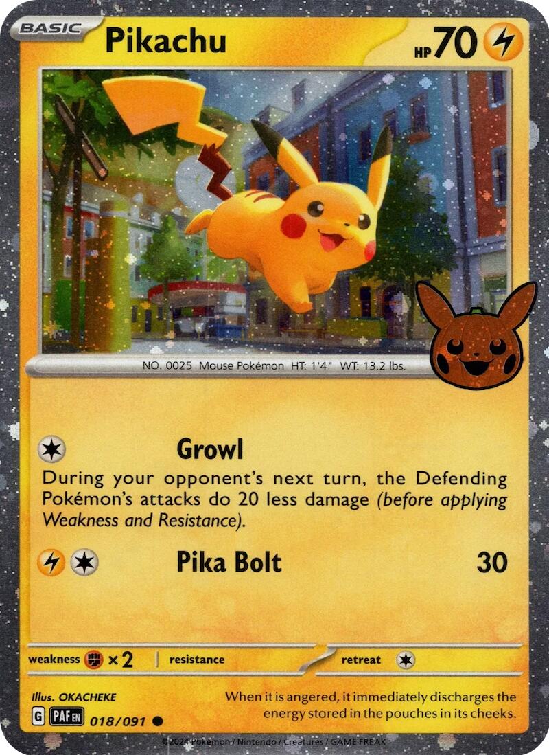 Pikachu - 018/091 (Cosmos Holo) card artwork