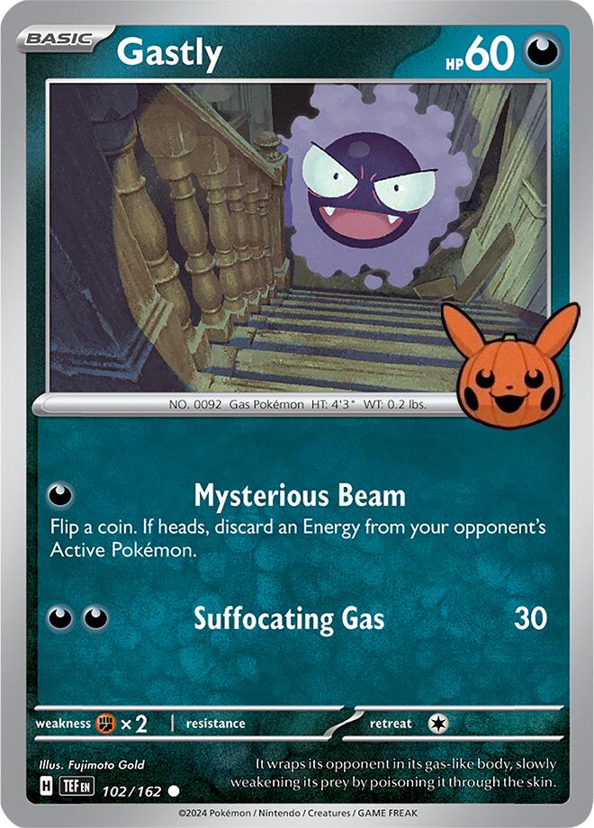 Gastly - 102/162 card artwork