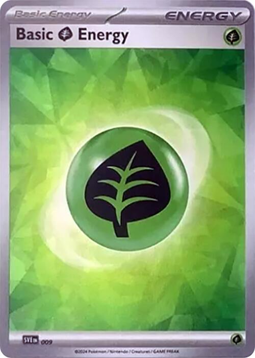 Basic Grass Energy (Cracked Ice Holo) card artwork