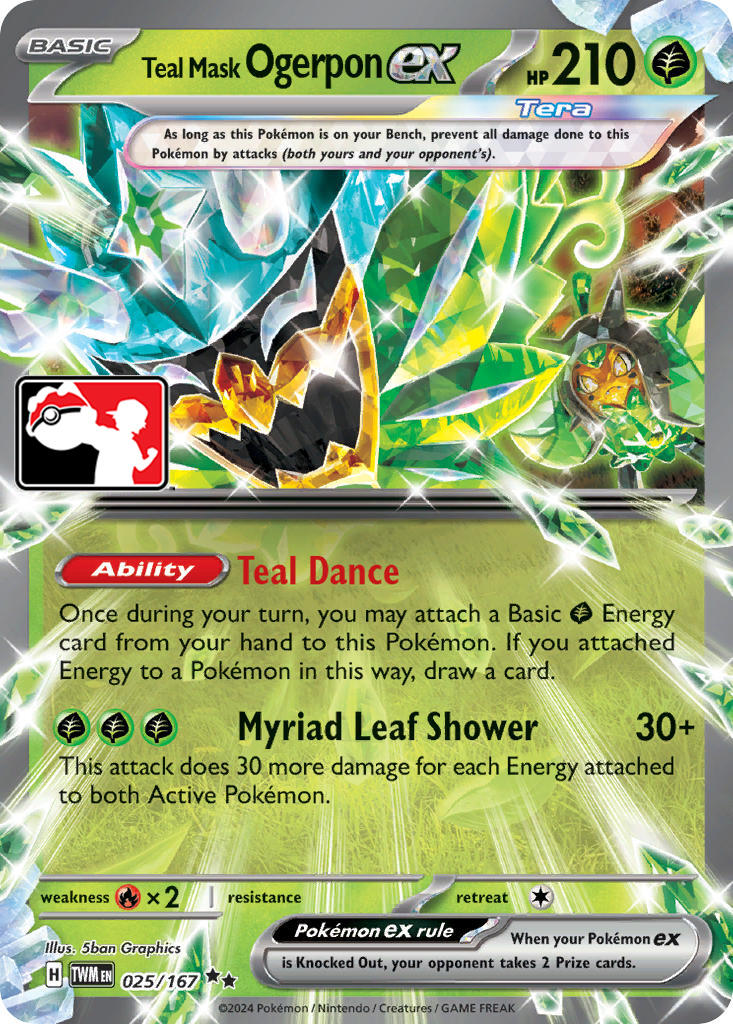 Teal Mask Ogerpon ex - 025/167 card artwork