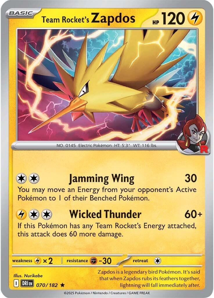 Team Rocket's Zapdos card artwork