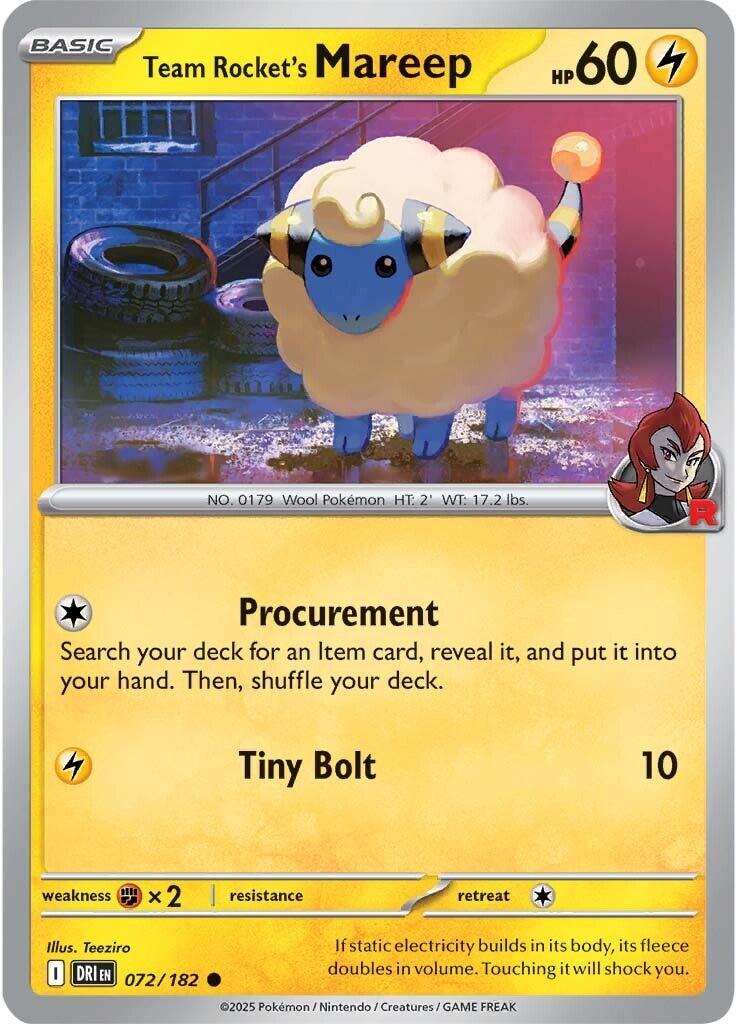 Team Rocket's Mareep card artwork