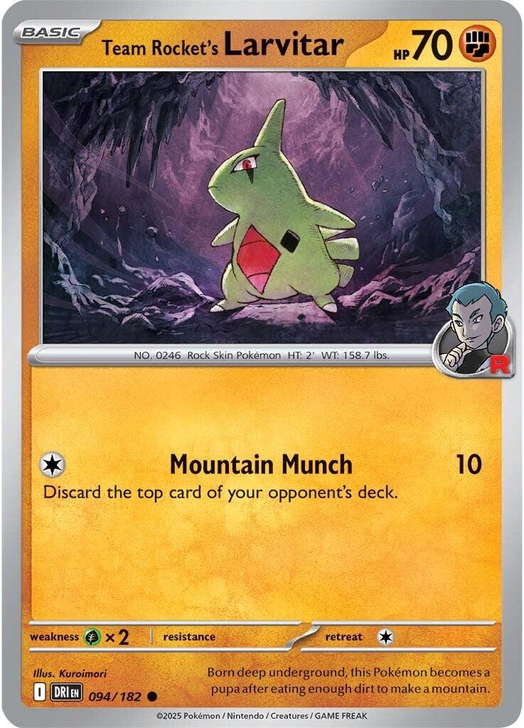 Team Rocket's Larvitar card artwork