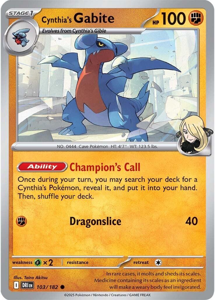 Cynthia's Gabite card artwork