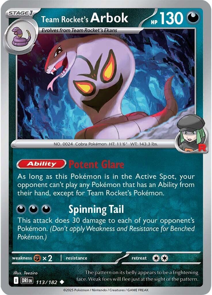 Team Rocket's Arbok card artwork