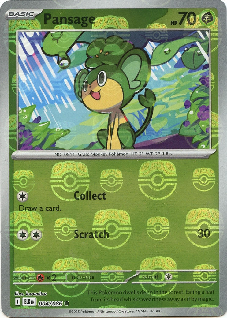 Pansage (Master Ball Pattern) card artwork