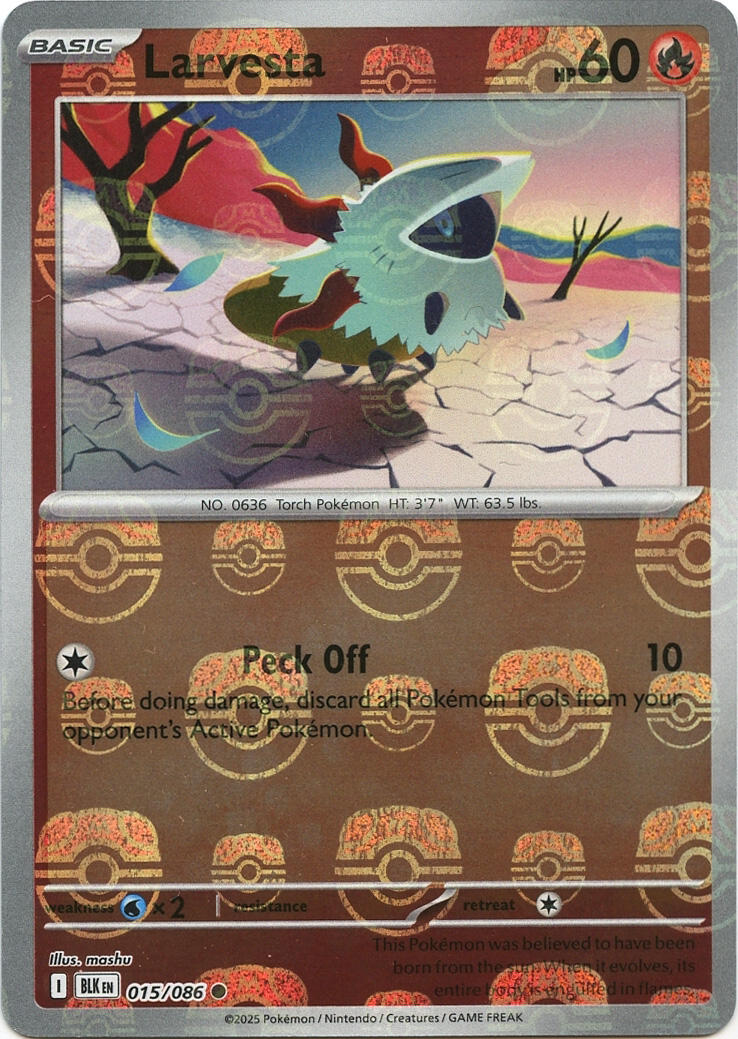 Larvesta (Master Ball Pattern) card artwork