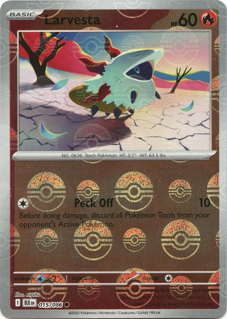 Larvesta (Poke Ball Pattern) card artwork