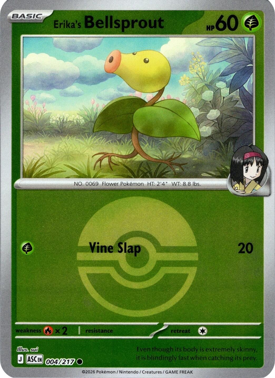 Erika's Bellsprout (Poke Ball) card artwork