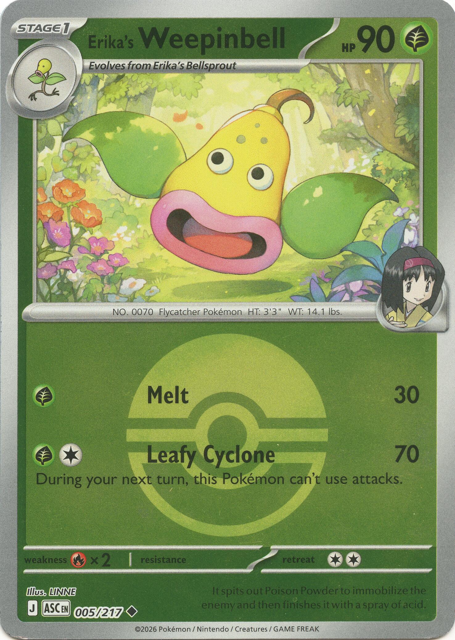 Erika's Weepinbell (Poke Ball) card artwork