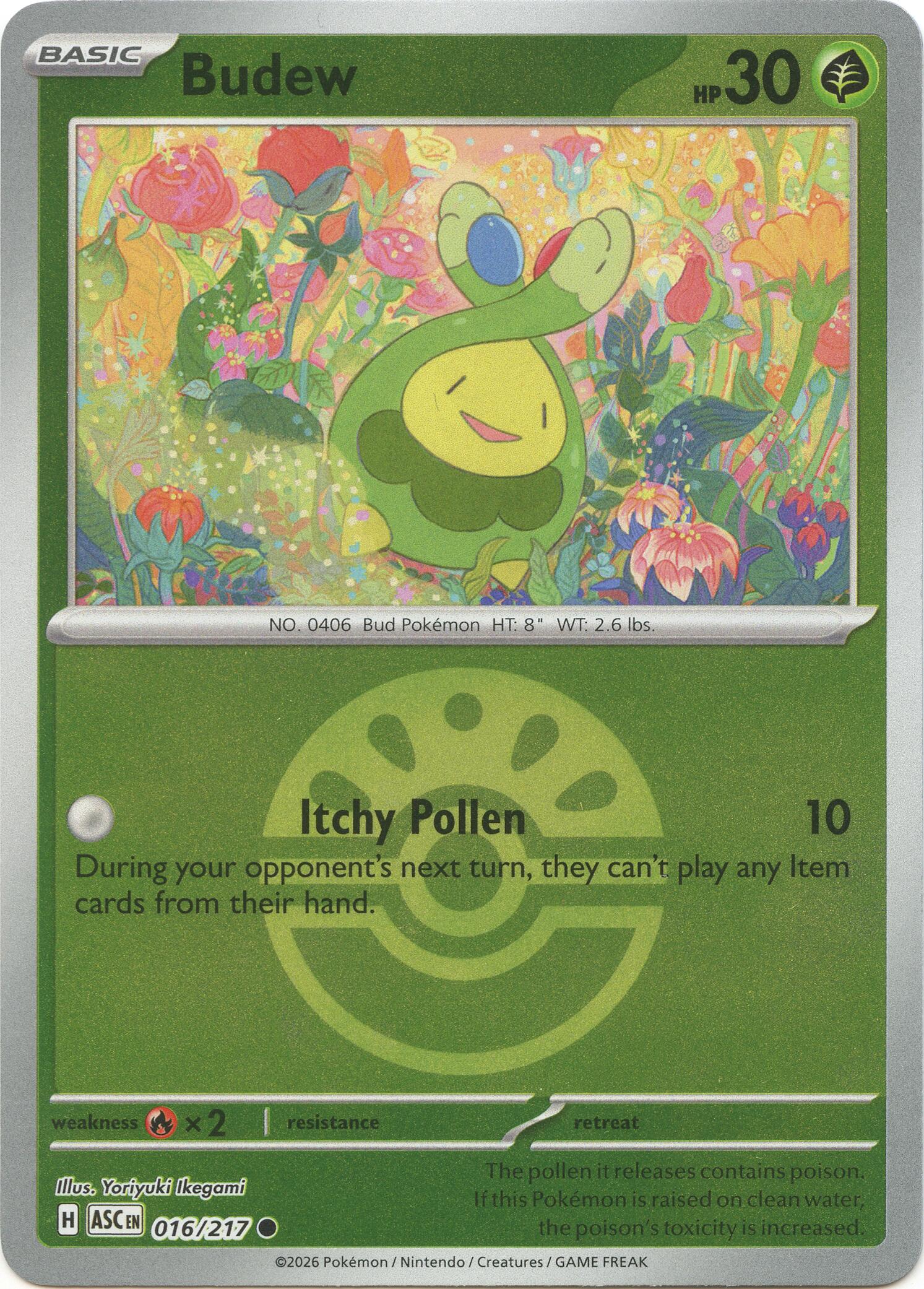 Budew - 016/217 (Friend Ball) card artwork