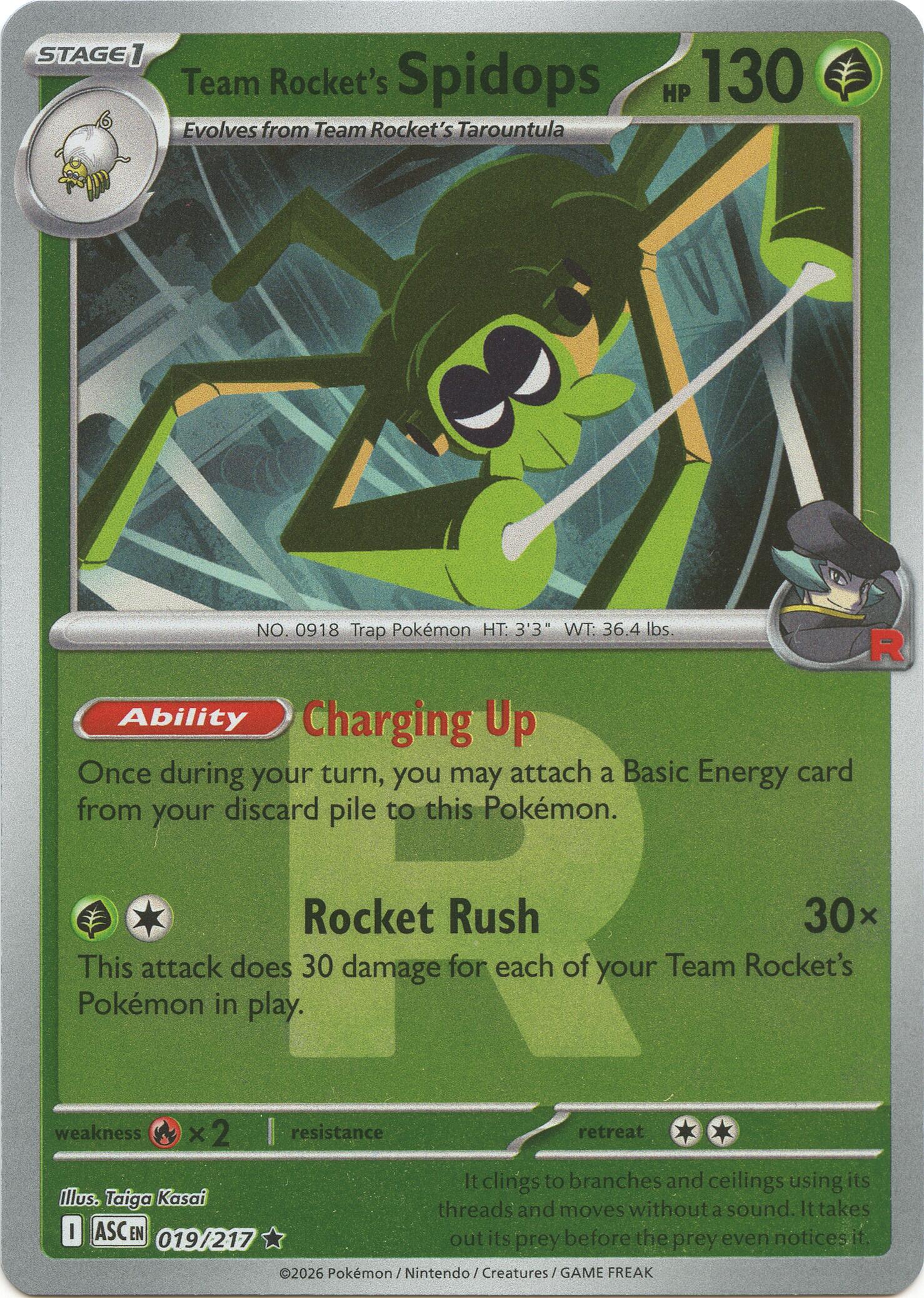 Team Rocket's Spidops (Team Rocket) card artwork