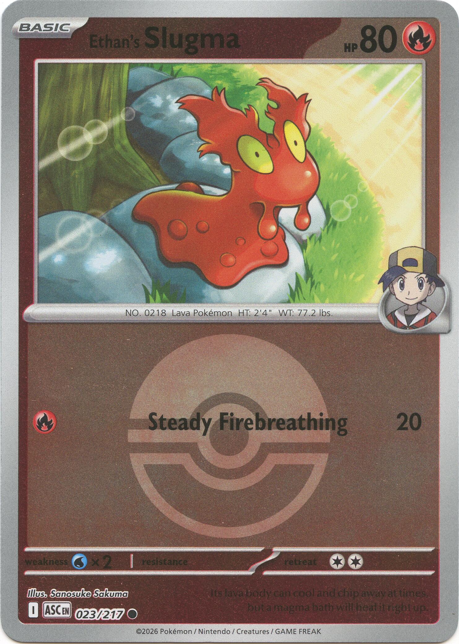 Ethan's Slugma (Poke Ball) card artwork
