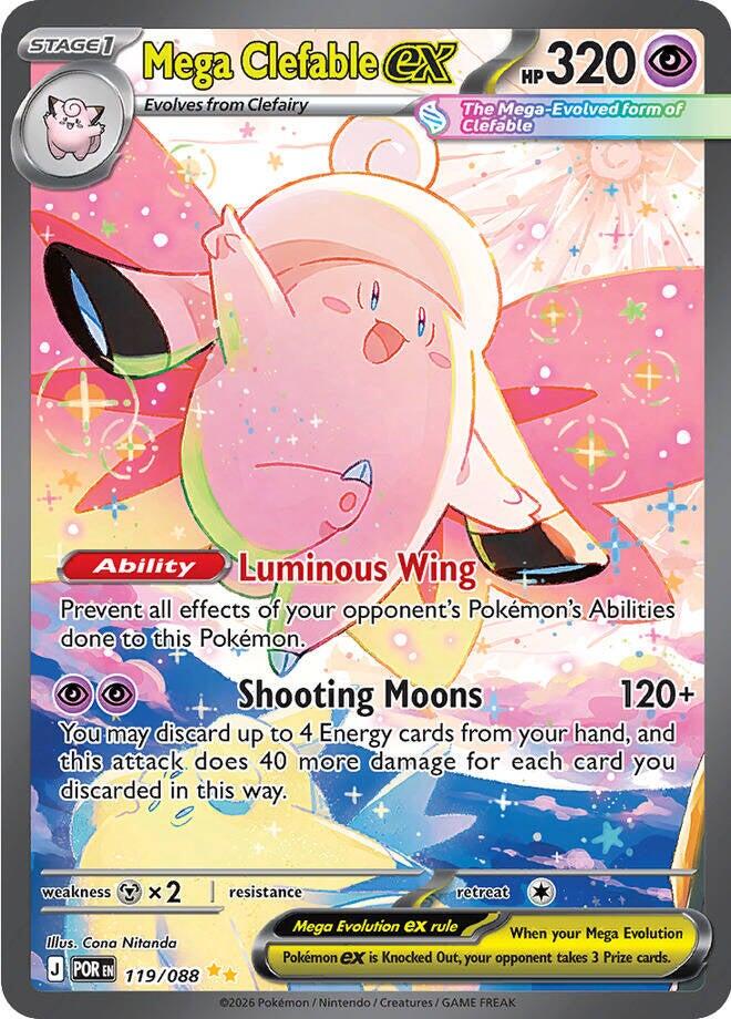 Mega Clefable ex card artwork