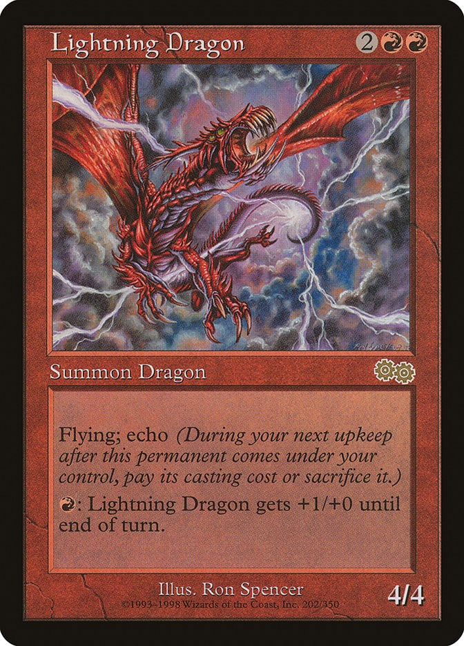 MTG 1x Lightning Dragon Urza's Saga Legacy Magic Gathering Card x1 LP 