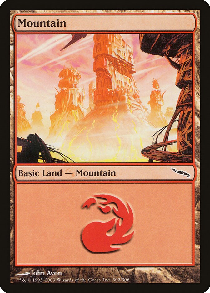 Mountain (302) Mirrodin Magic The Gathering