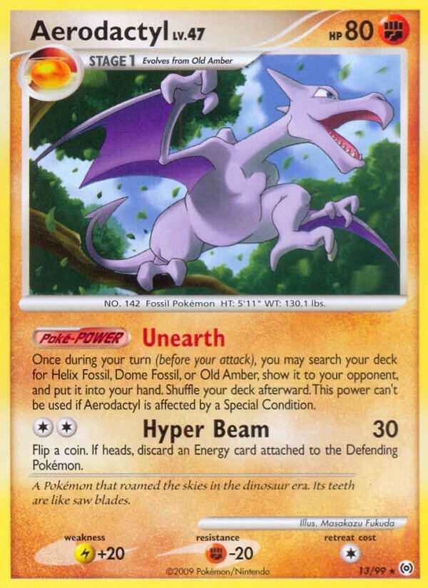 Aerodactyl and Old Amber Fossil from Pokemon Card 151