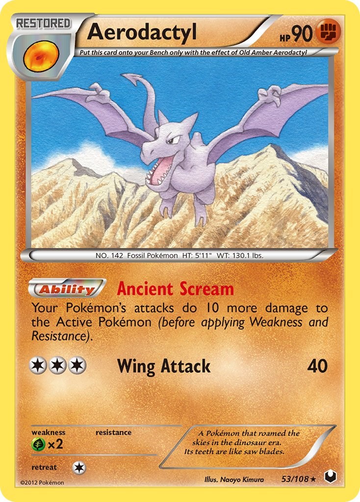 Card Pokémon Aerodactyl Original Inglês Fóssil