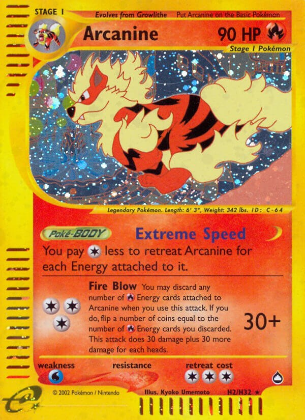Arcanine (Aquapolis) — Pokémon TCG card