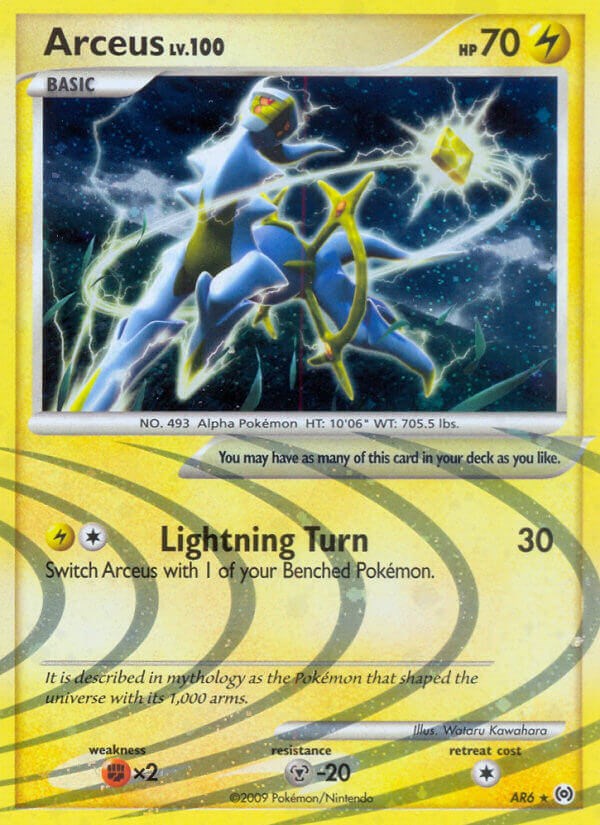 Carta Arceus lv 100 (SP) AR6 da Coleção Arceus Pokémon