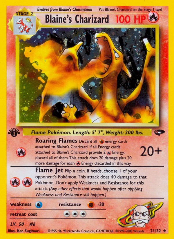 Pokemon Cards Gym Challenge Holo Blaine's Charizard Venusaur Mewtwo Raichu 