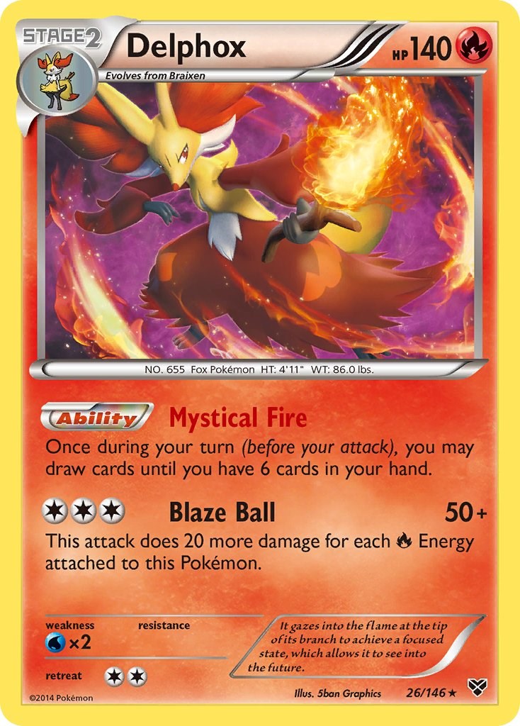 Delphox Mega Evolution Pokemon Card