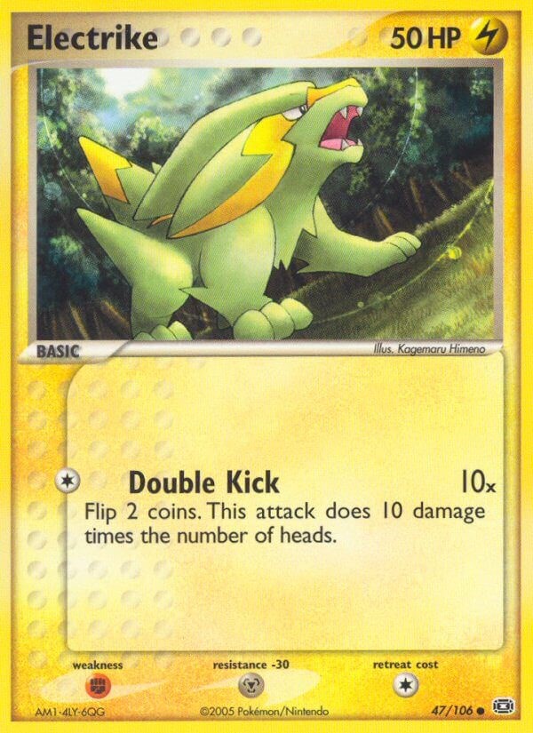 Electrike 48/106 Pokemon card of Ex Emerald  Pokemon cards for sale,  Pokemon cards, Pokemon trading card