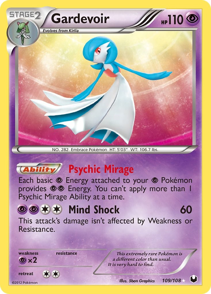 Card Pokemon Gardevoir Shiny 109 raro brilhante carta