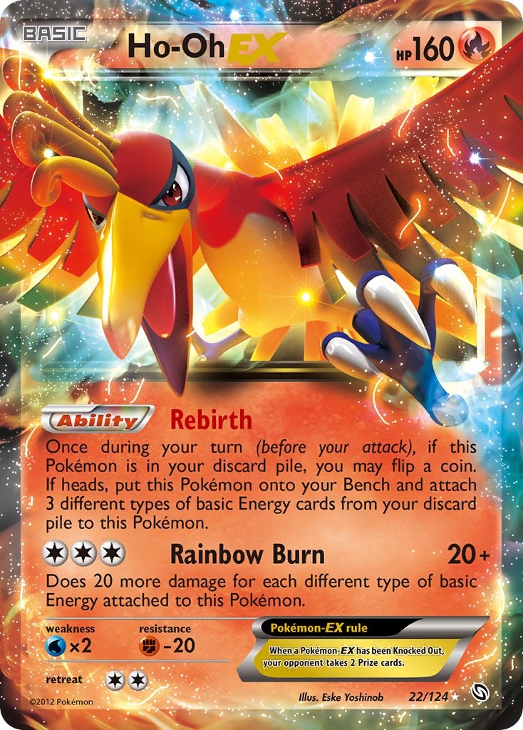 Pokemon TCG English Ho-Oh EX 22/124 Dragons Exalted LP