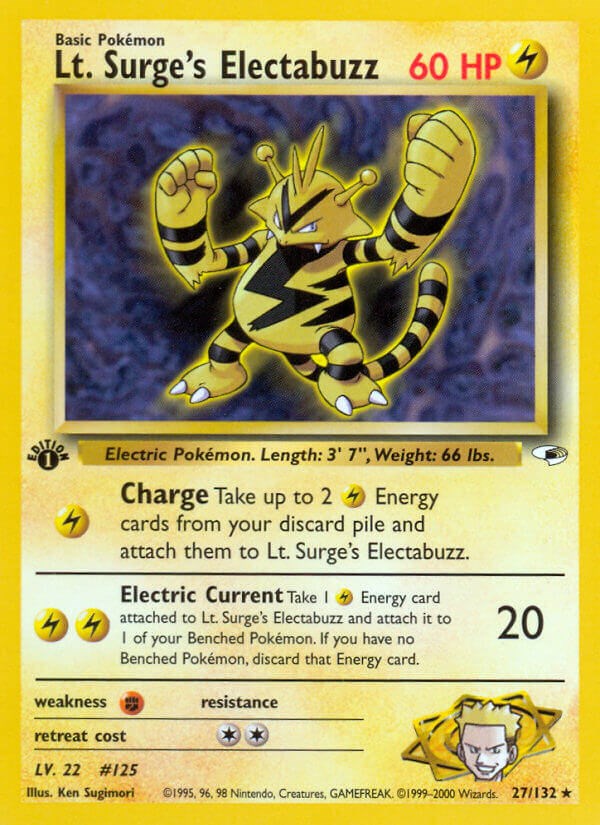 Lt. Surge's Electabuzz card artwork
