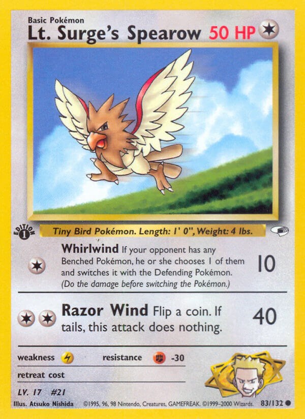 Lt. Surge's Spearow card artwork