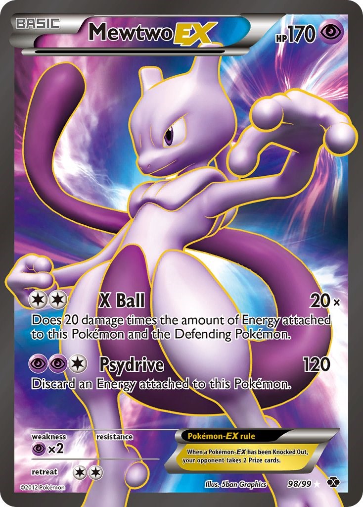 Mewtwo-EX - 98/99 - Full Art Ultra Rare Card Next Destinies Pokemon