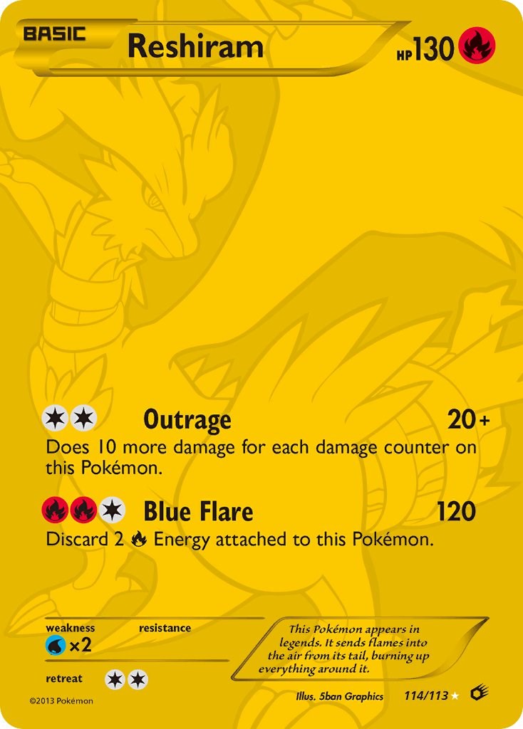 M Reshiram Ex Pokemon Card 