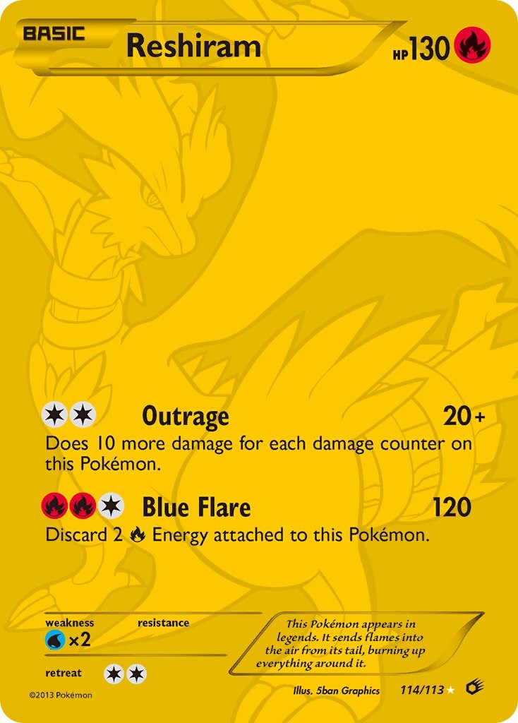  Pokemon - Reshiram (28/113) - Legendary Treasures