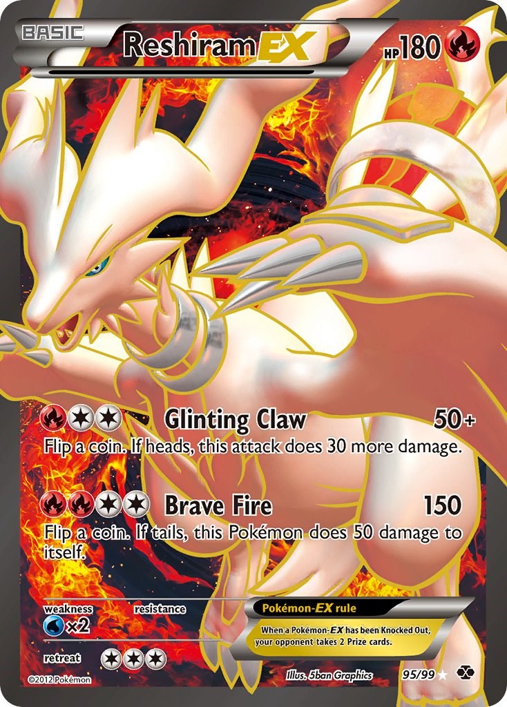 Reshiram EX (95 Full Art) - Next Destinies - Pokemon