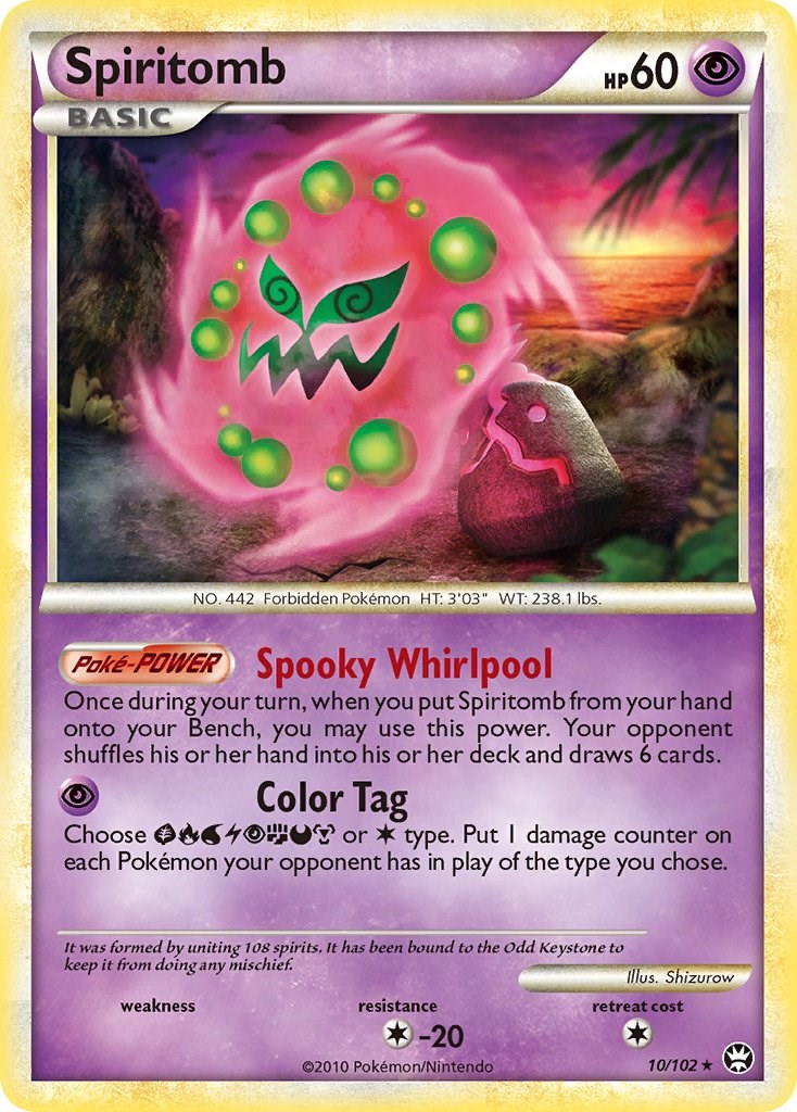 Spiritomb 10/102 Holo Rare HGSS Triumphant Pokemon Card Values - MAVIN