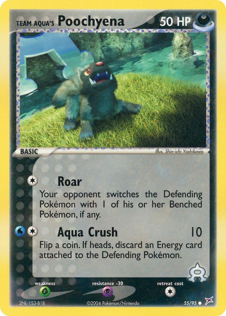 Team Aqua's Poochyena card artwork