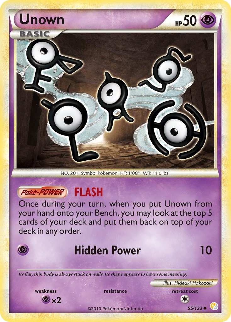 Unown (a) - 54/123 - Uncommon - Reverse Holo - Card Game Singles » Pokemon  Singles » Heart Gold Soul Silver - Game Cafe